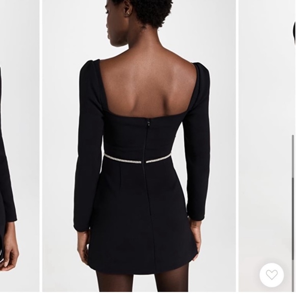 Self-Portrait Black Crepe Diamanté Detail Mini Dress - Picture 5 of 15